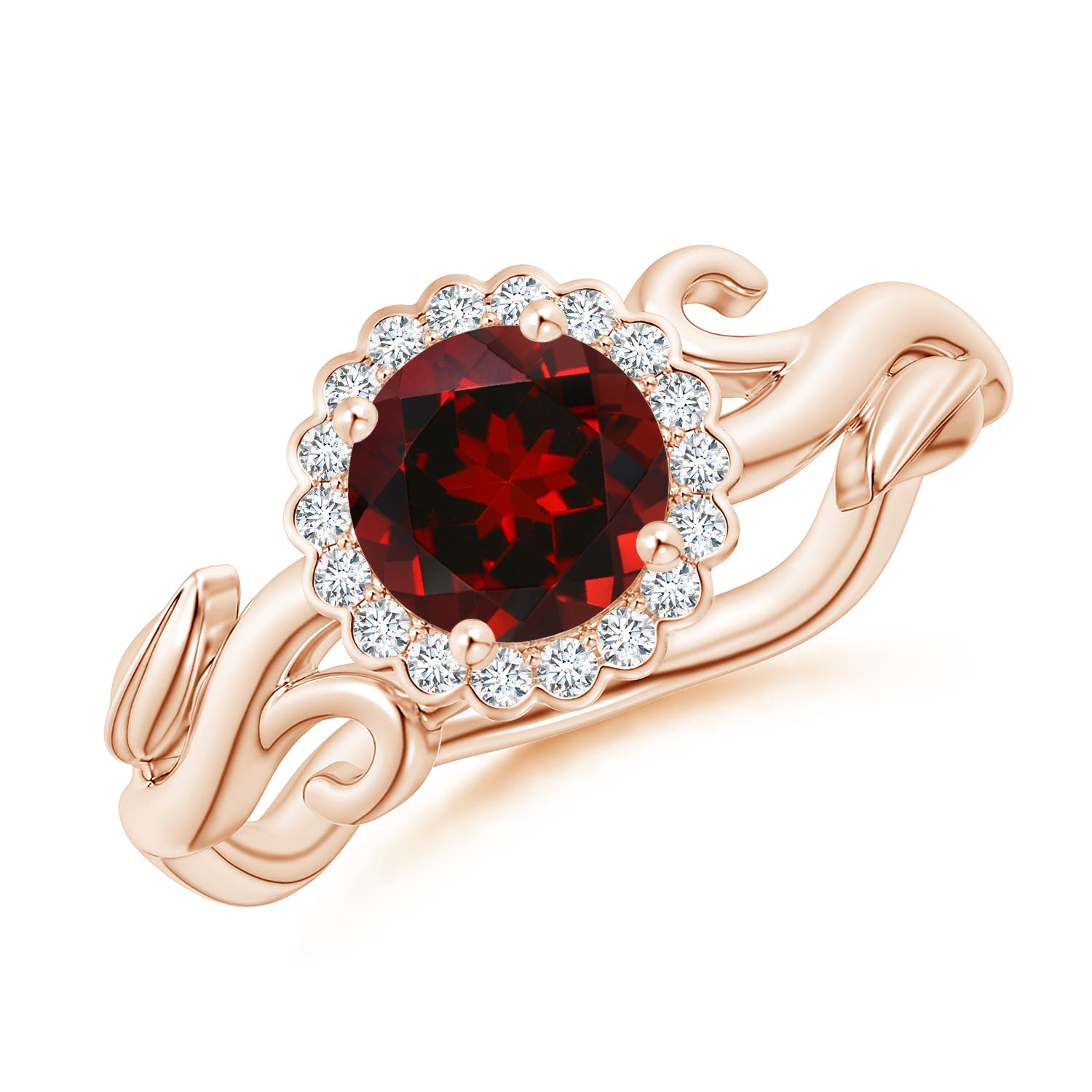 AAAA - Garnet / 1.22 CT / 14 KT Rose Gold