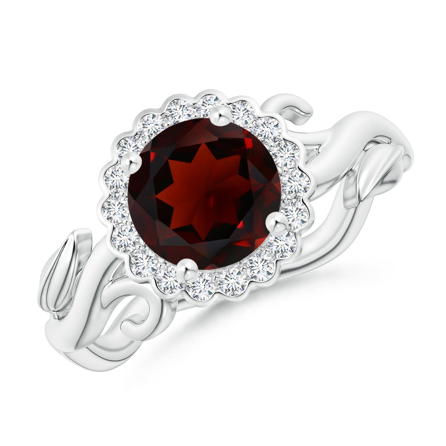 AA - Garnet / 1.86 CT / 14 KT White Gold