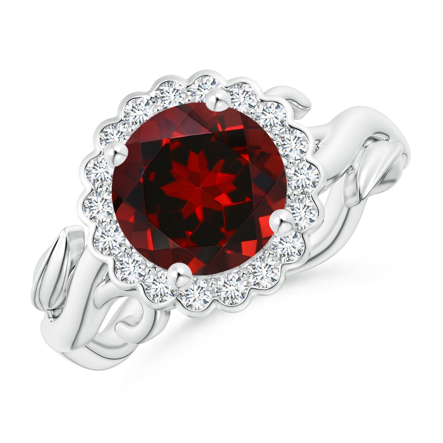 AAAA - Garnet / 2.7 CT / 14 KT White Gold