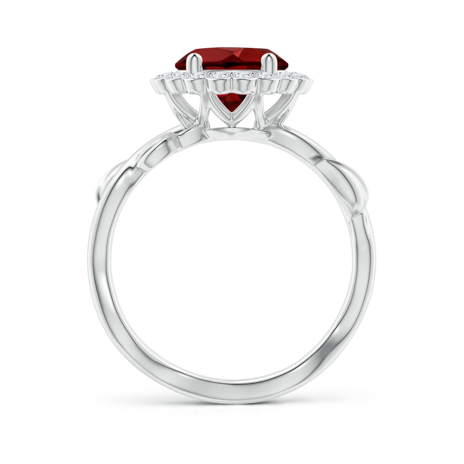 AAAA - Garnet / 2.7 CT / 14 KT White Gold