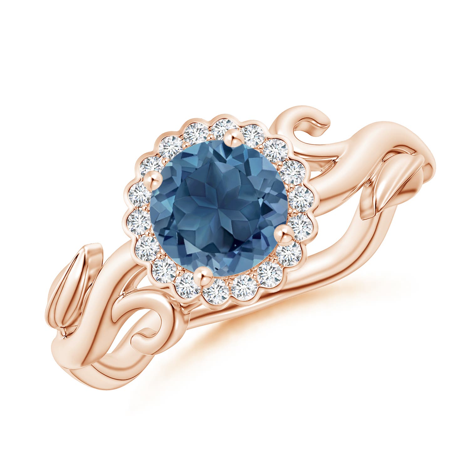 A - London Blue Topaz / 1.06 CT / 14 KT Rose Gold