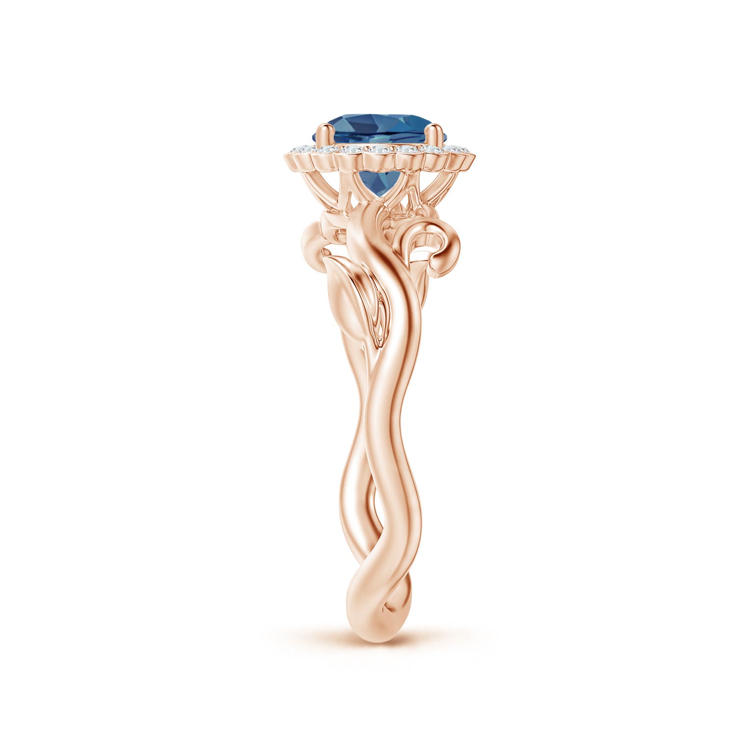 A - London Blue Topaz / 1.06 CT / 14 KT Rose Gold