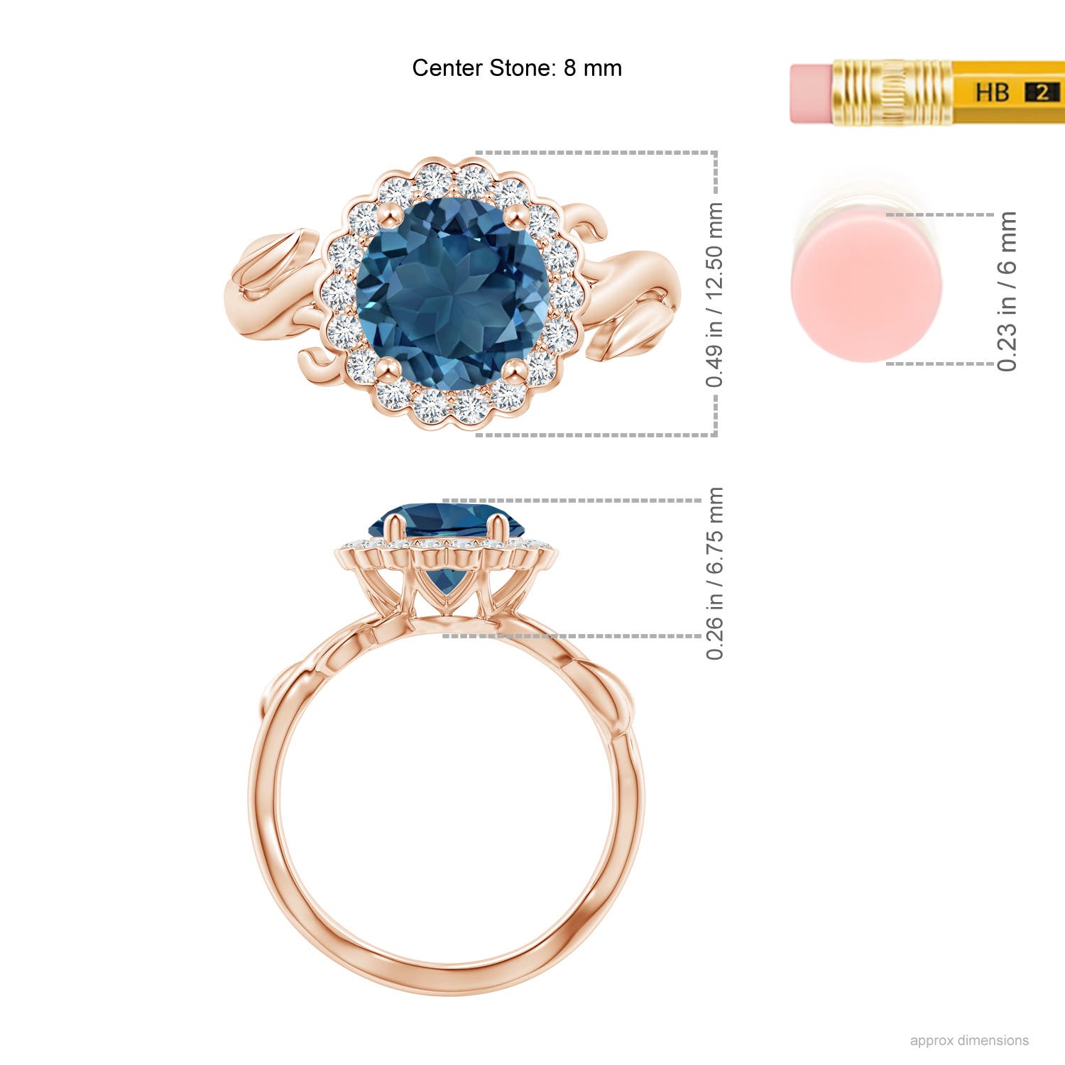 AA - London Blue Topaz / 2.6 CT / 14 KT Rose Gold