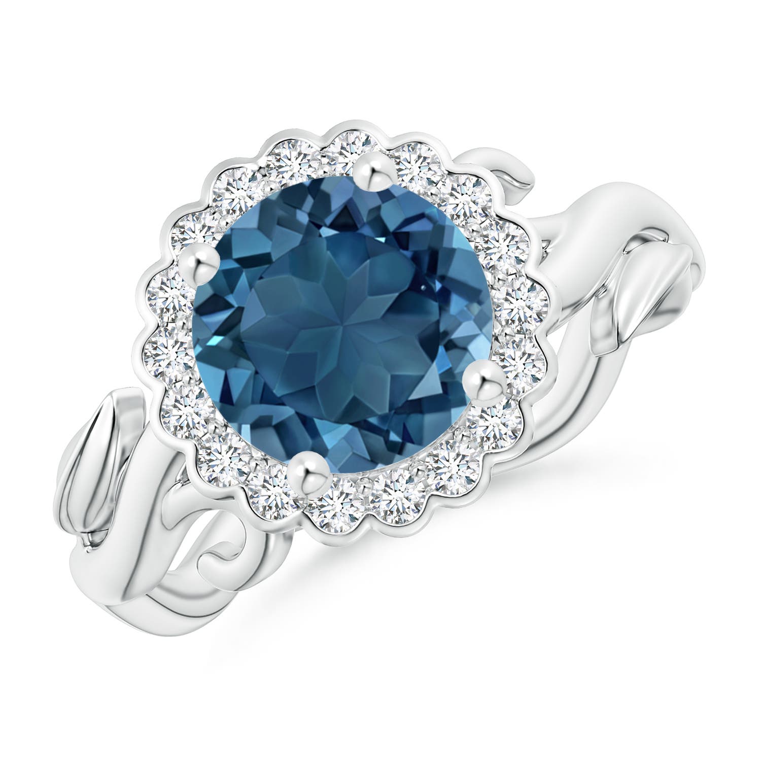 AA - London Blue Topaz / 2.6 CT / 14 KT White Gold