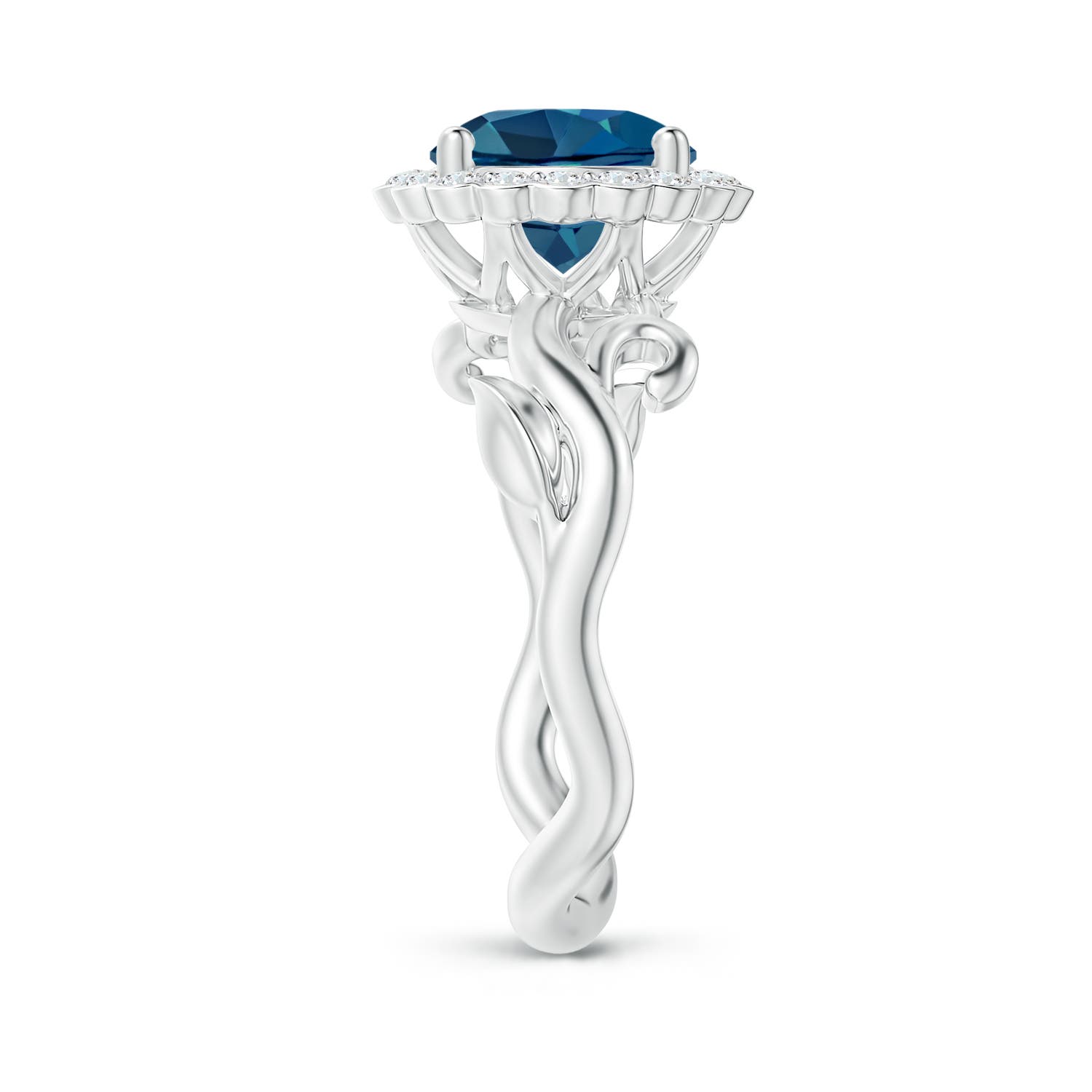 AAA - London Blue Topaz / 2.6 CT / 14 KT White Gold