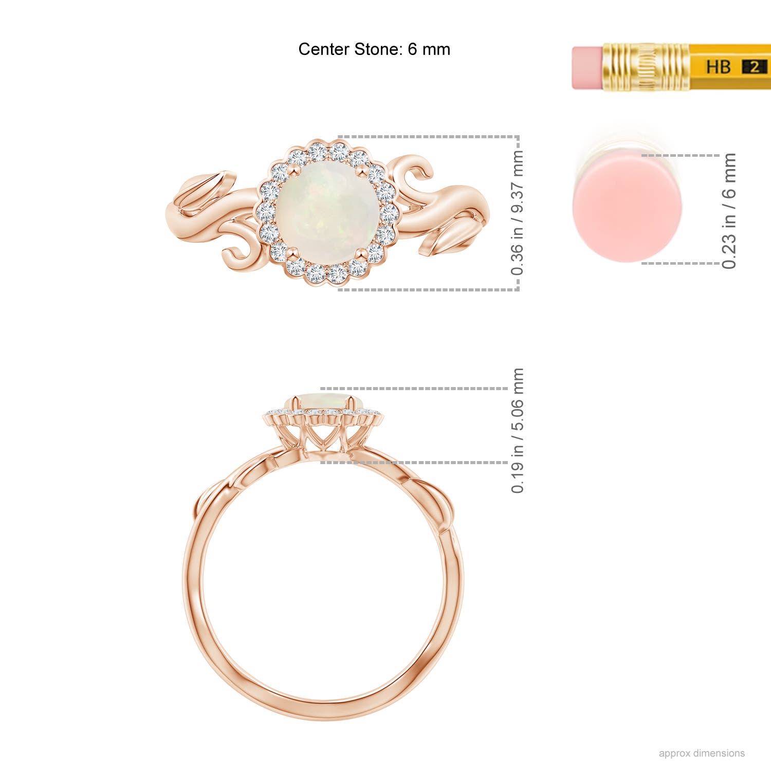 A - Opal / 0.61 CT / 14 KT Rose Gold