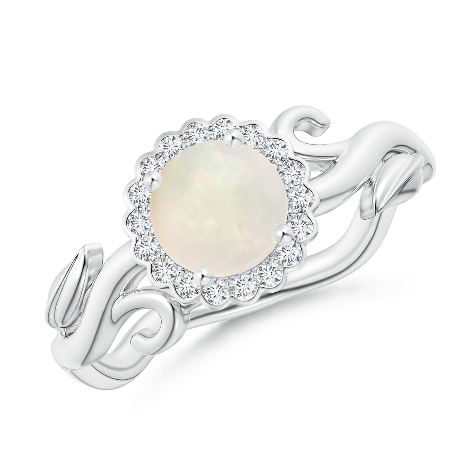 A - Opal / 0.61 CT / 14 KT White Gold