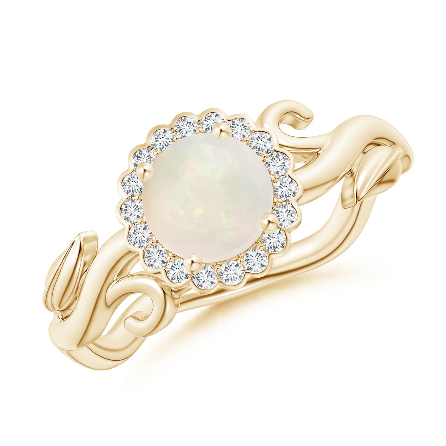 A - Opal / 0.61 CT / 14 KT Yellow Gold