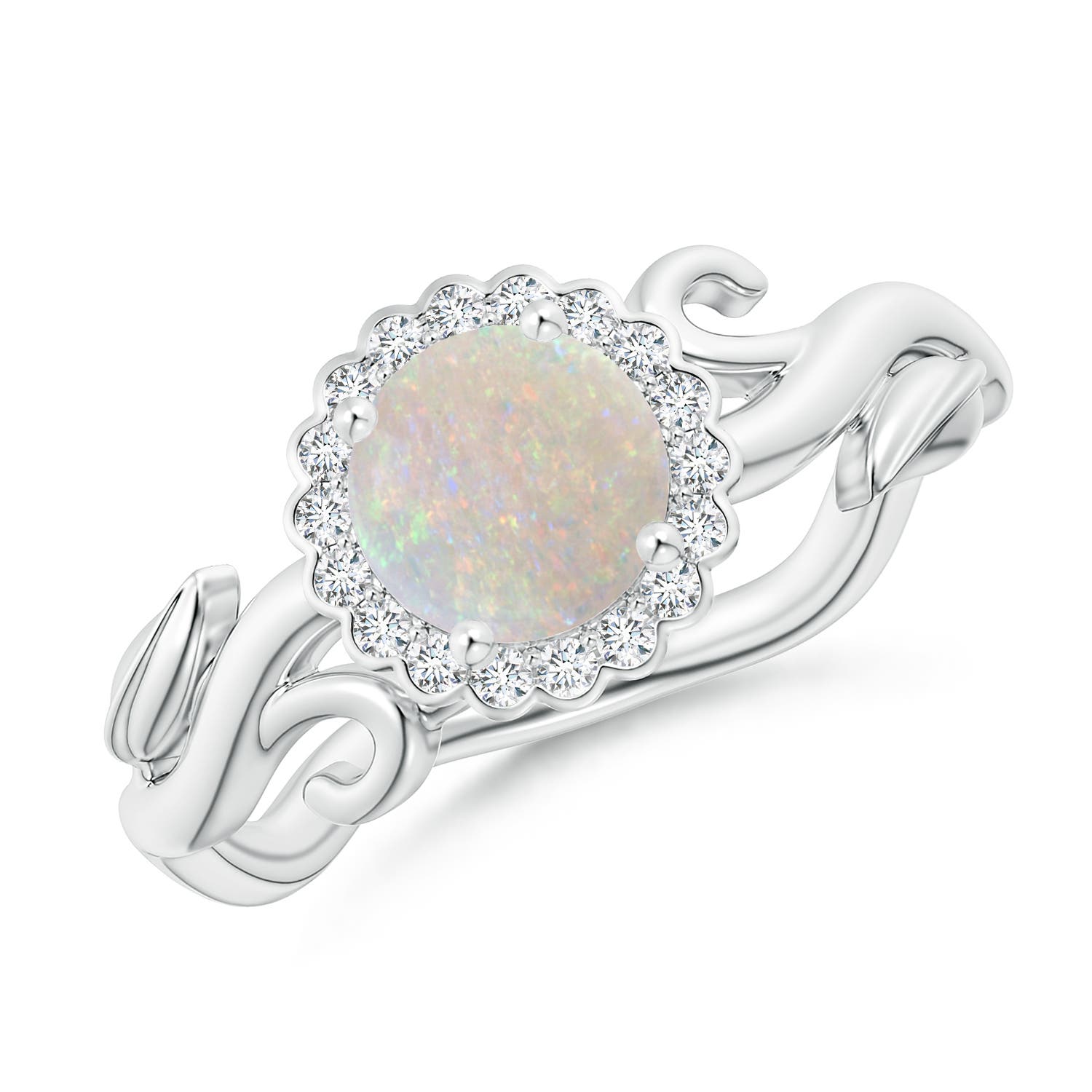 AA - Opal / 0.61 CT / 14 KT White Gold