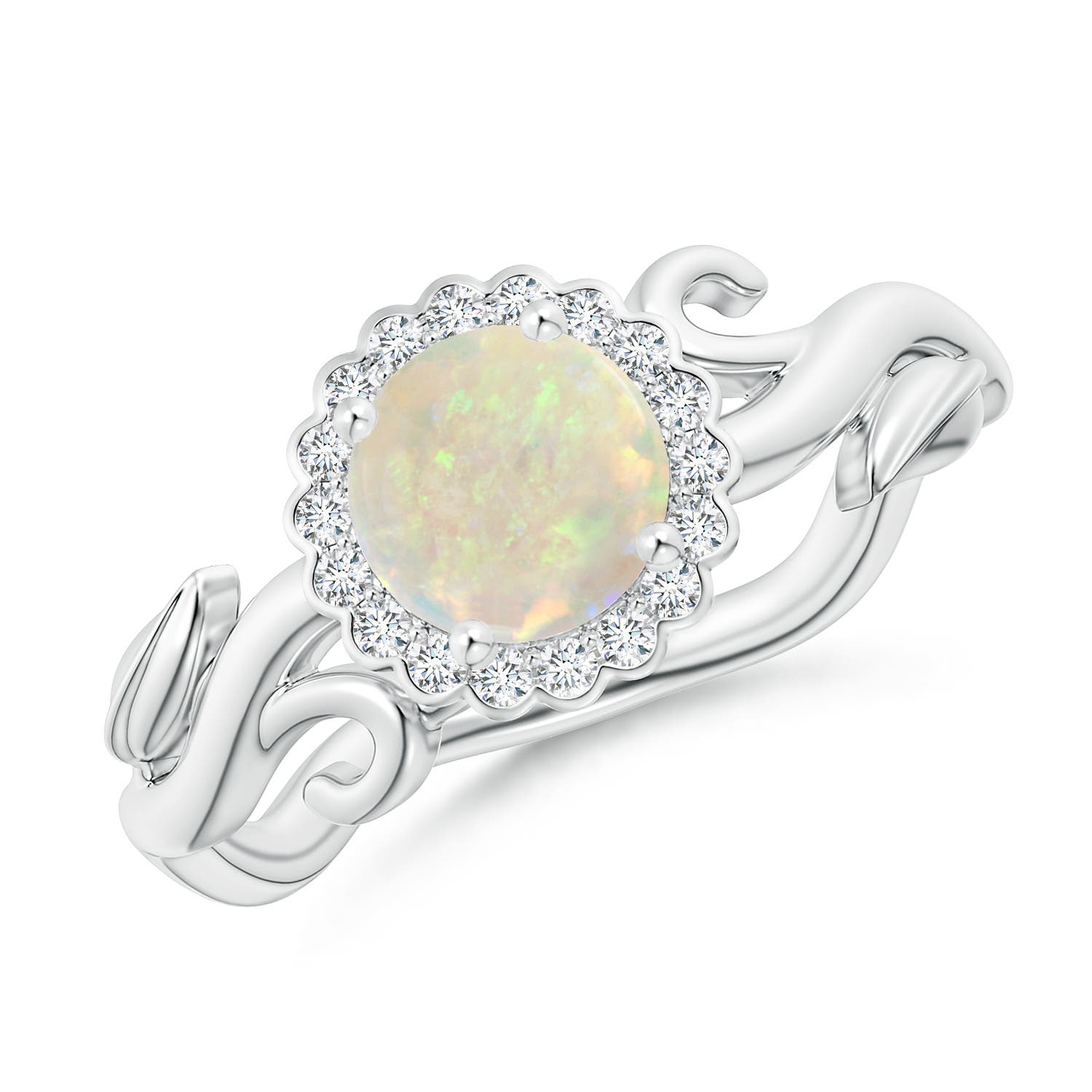 AAA - Opal / 0.61 CT / 14 KT White Gold