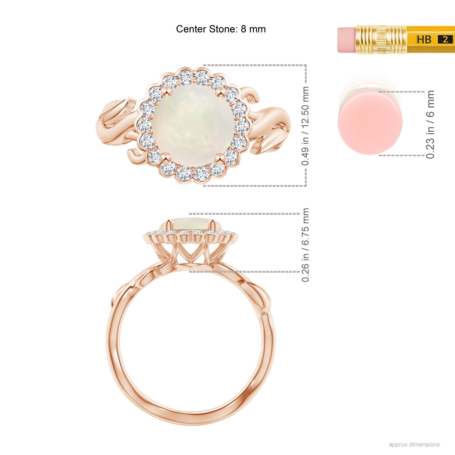 A - Opal / 1.4 CT / 14 KT Rose Gold