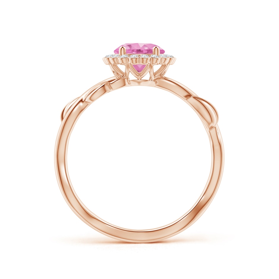 6mm A Vintage Inspired Pink Sapphire Flower and Vine Ring in Rose Gold side-1