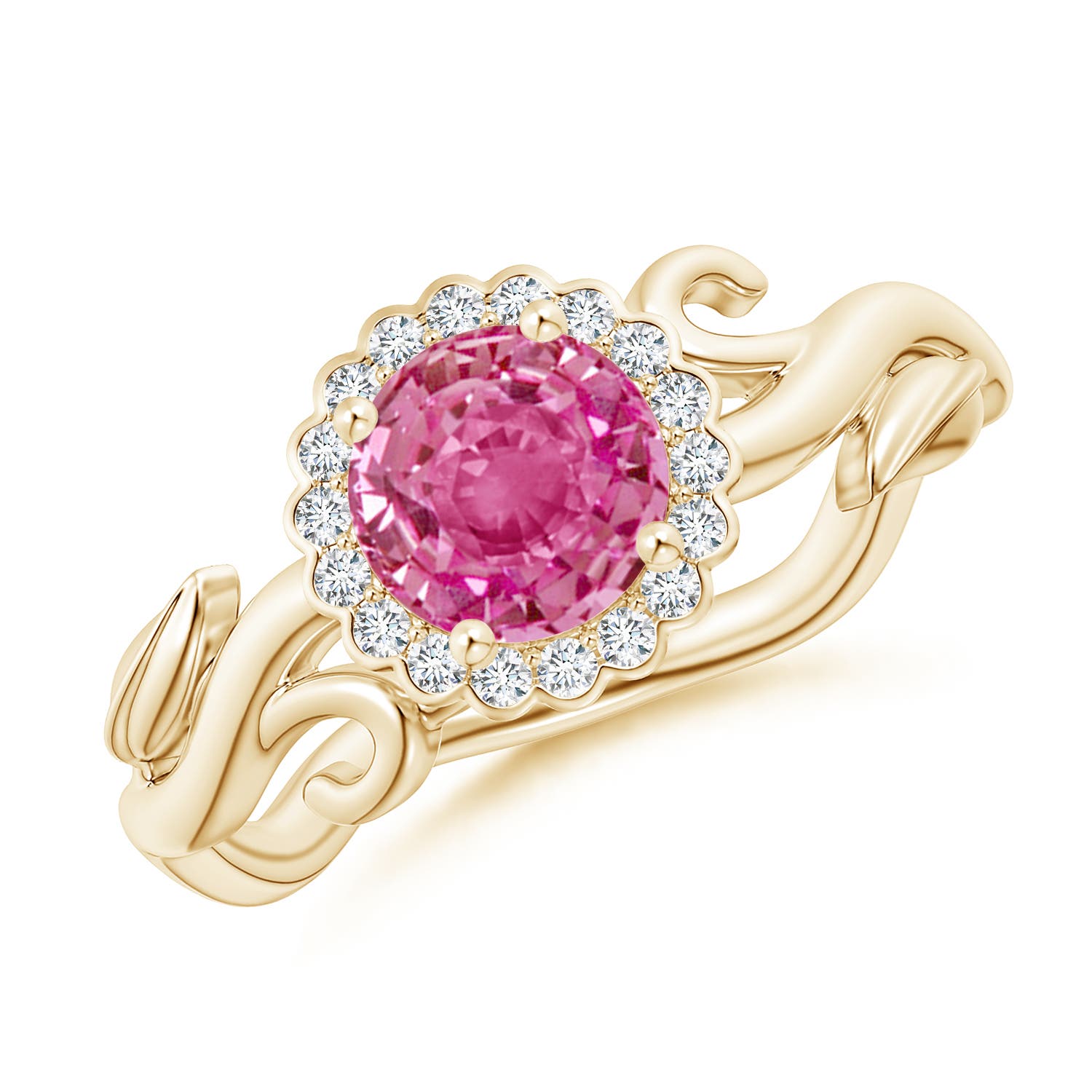 AAA - Pink Sapphire / 1.22 CT / 14 KT Yellow Gold