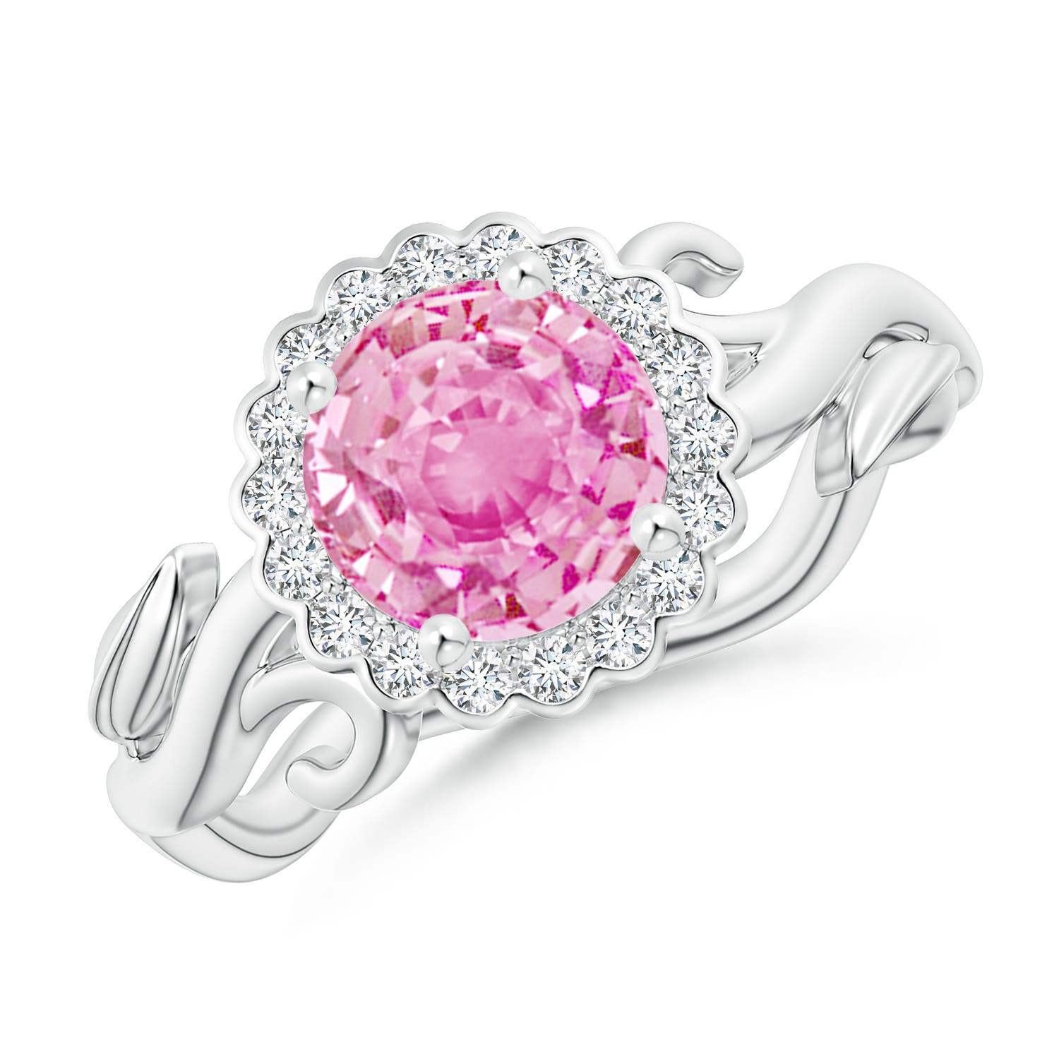 A - Pink Sapphire / 1.96 CT / 14 KT White Gold