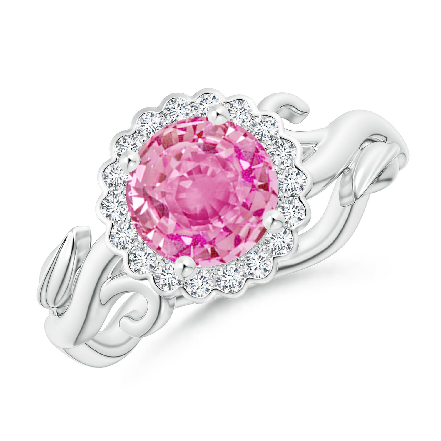 AA - Pink Sapphire / 1.96 CT / 14 KT White Gold