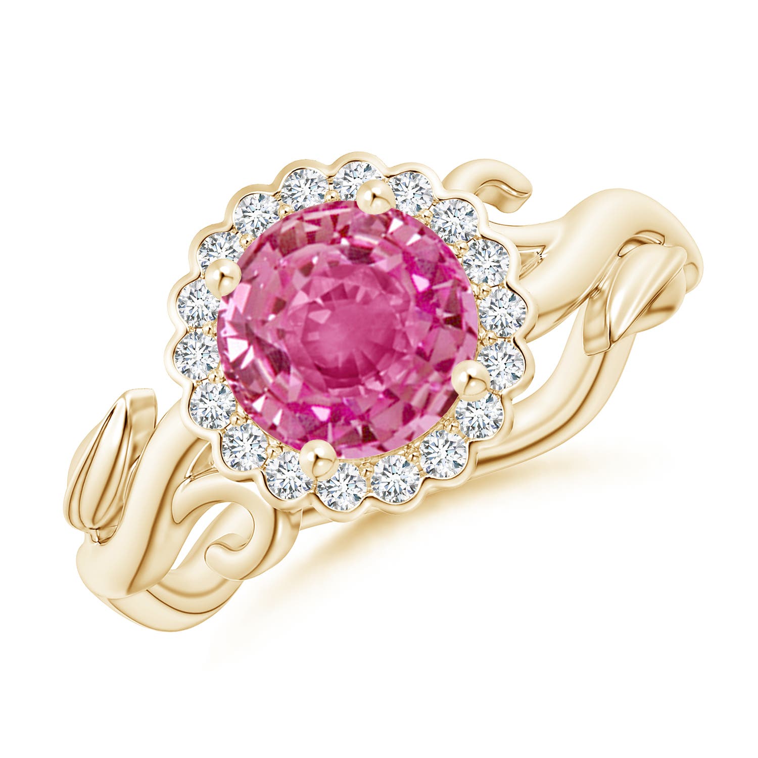 AAA - Pink Sapphire / 1.96 CT / 14 KT Yellow Gold