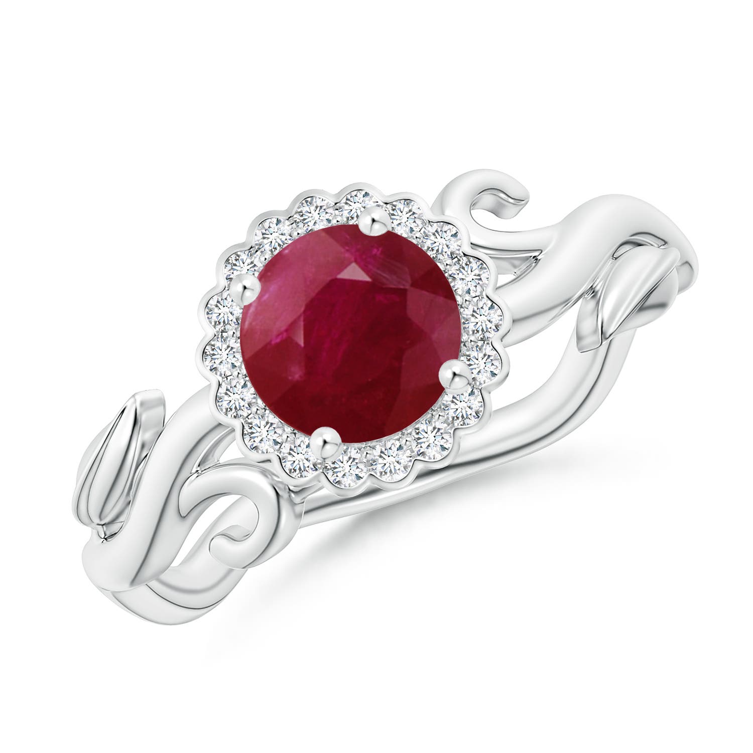 A - Ruby / 1.22 CT / 14 KT White Gold