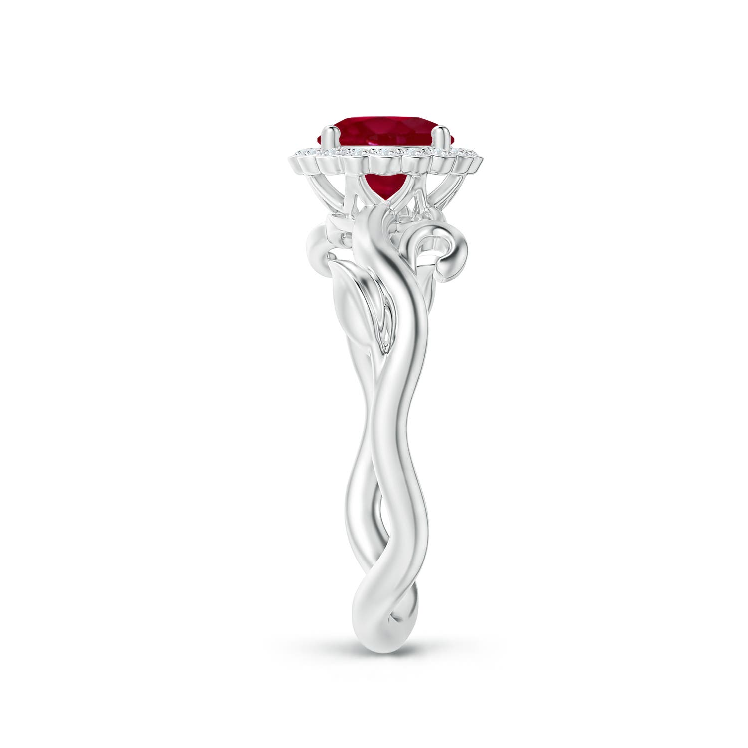 AA - Ruby / 1.22 CT / 14 KT White Gold