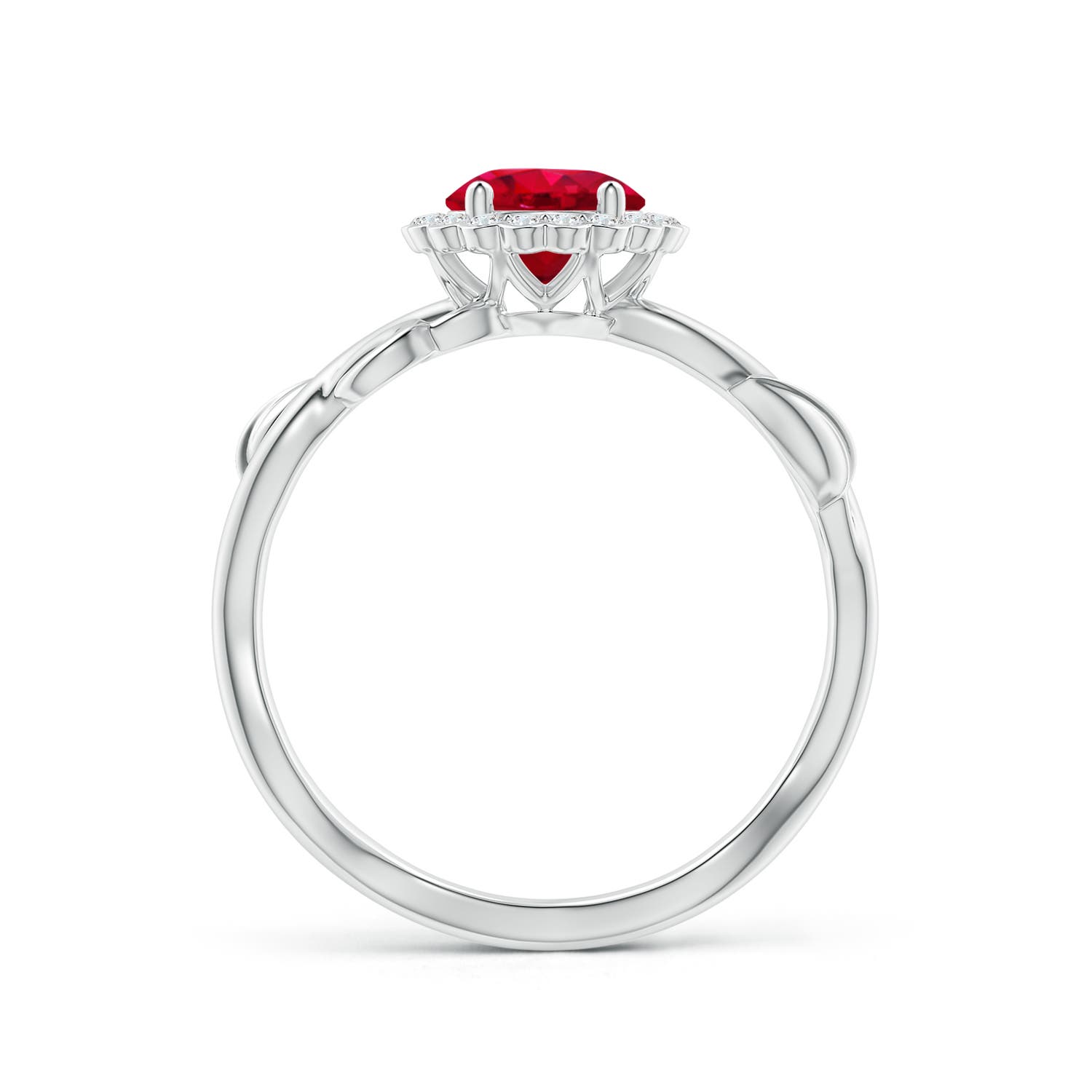 AAA - Ruby / 1.22 CT / 14 KT White Gold