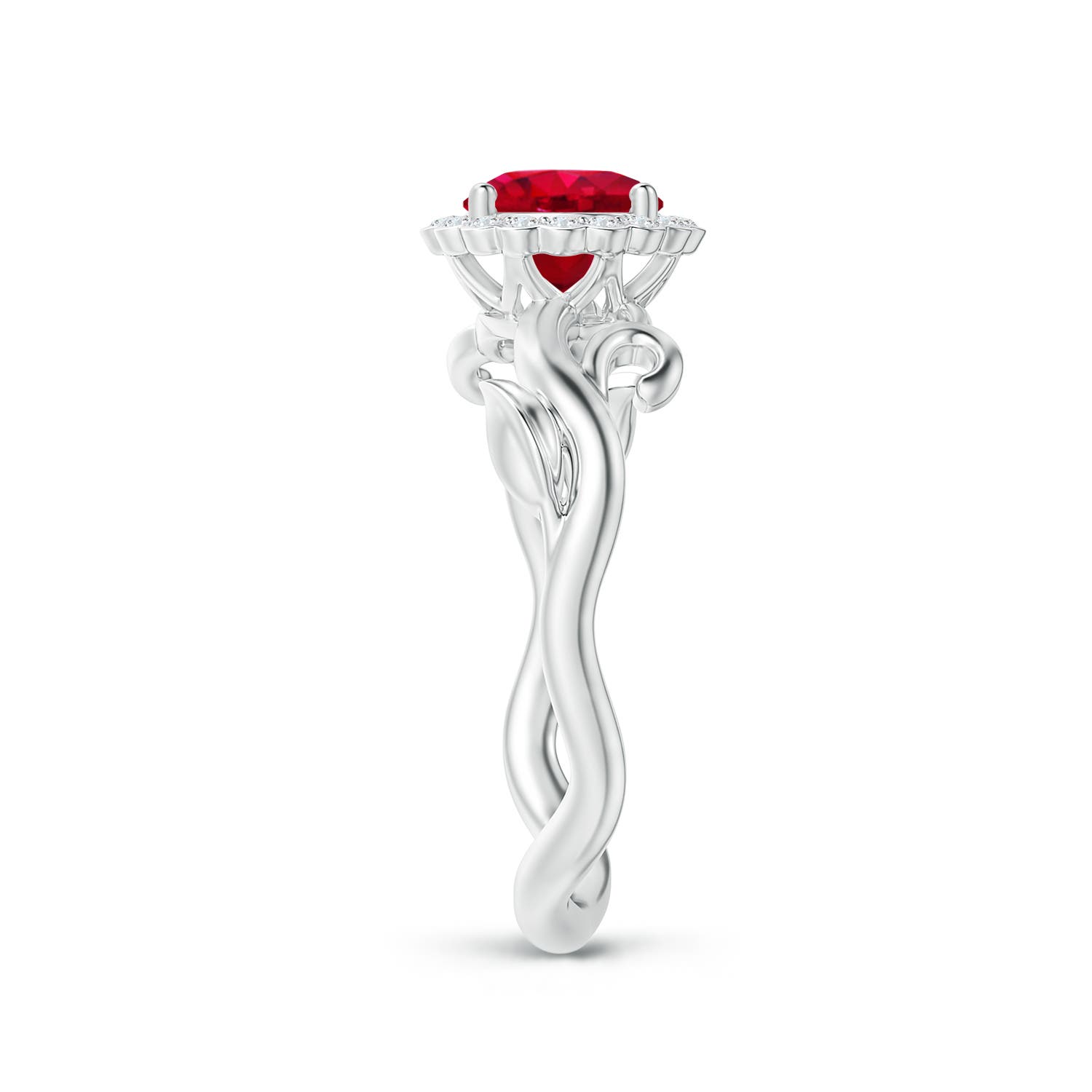 AAA - Ruby / 1.22 CT / 14 KT White Gold