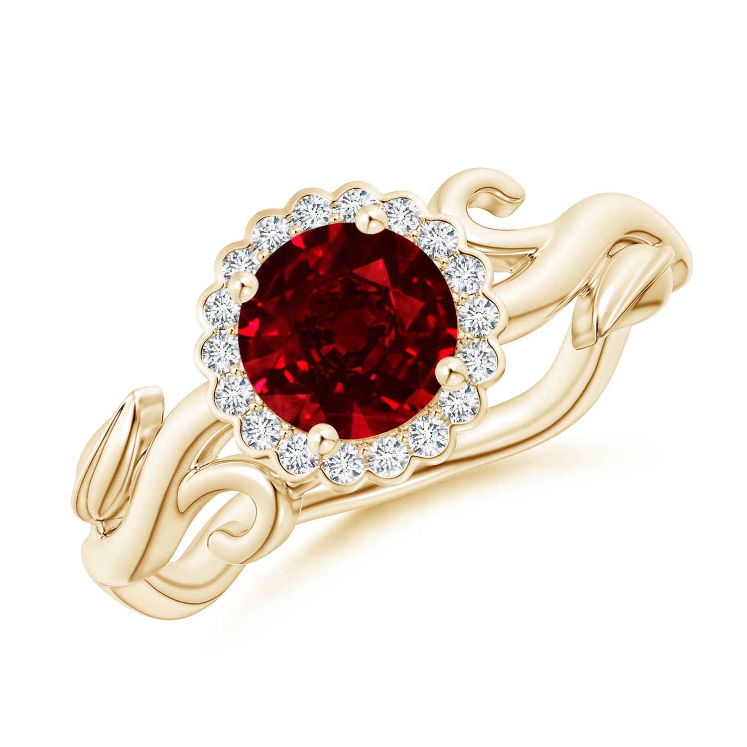 AAAA - Ruby / 1.22 CT / 14 KT Yellow Gold