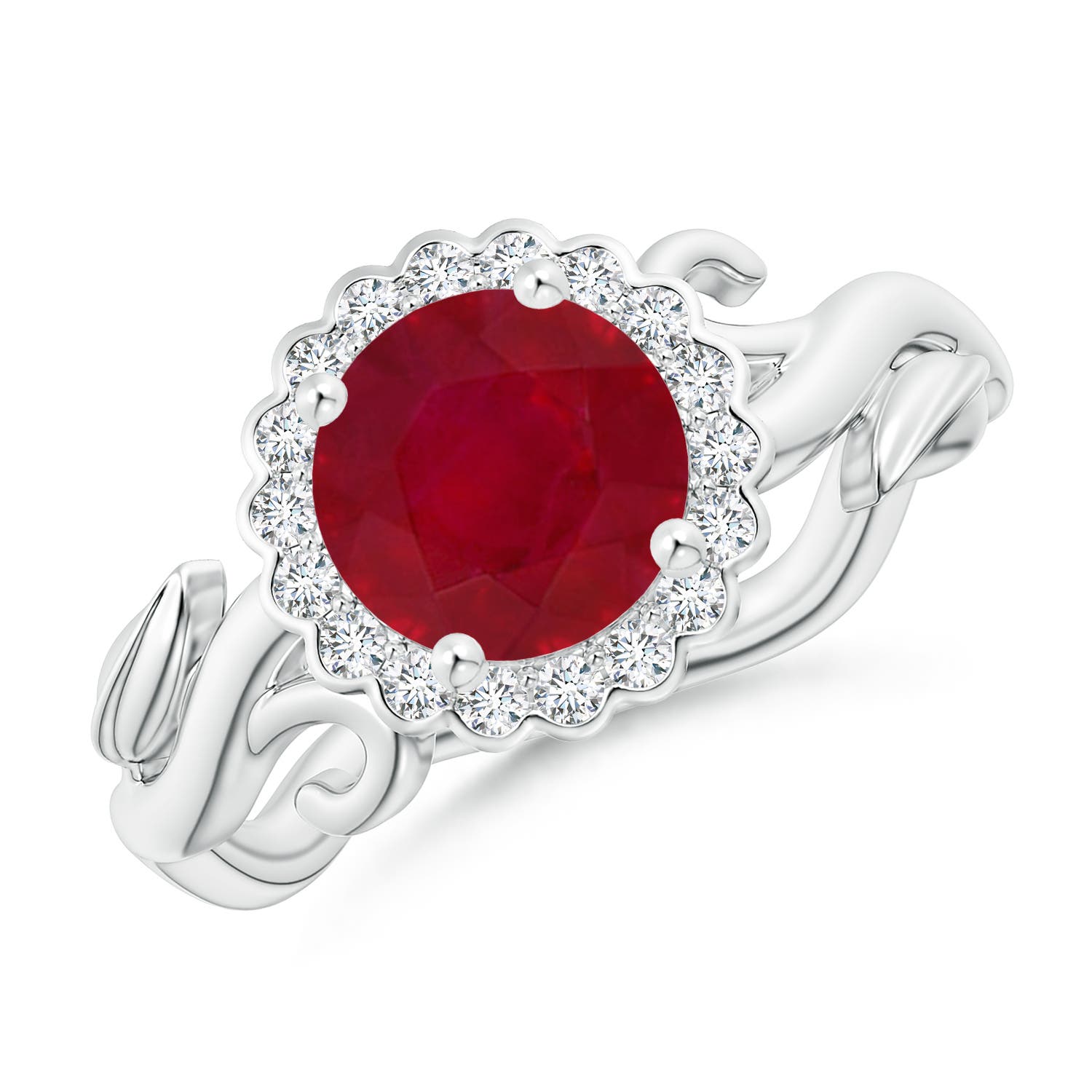 AA - Ruby / 1.76 CT / 14 KT White Gold