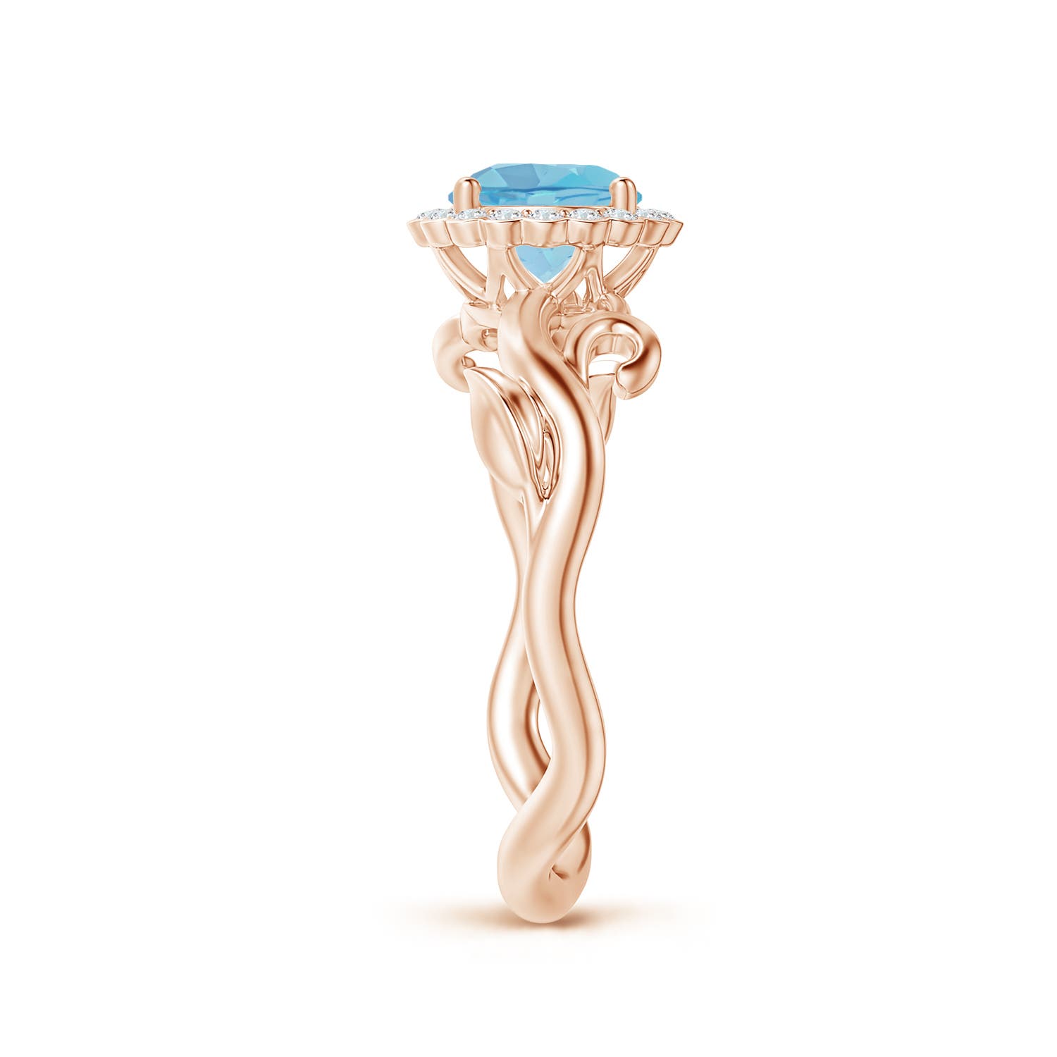 A - Swiss Blue Topaz / 1.17 CT / 14 KT Rose Gold