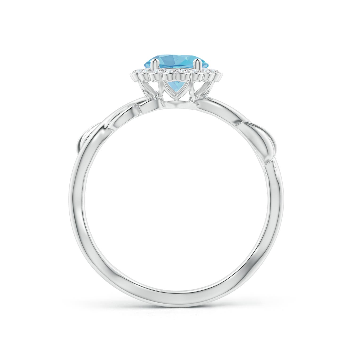 A - Swiss Blue Topaz / 1.17 CT / 14 KT White Gold