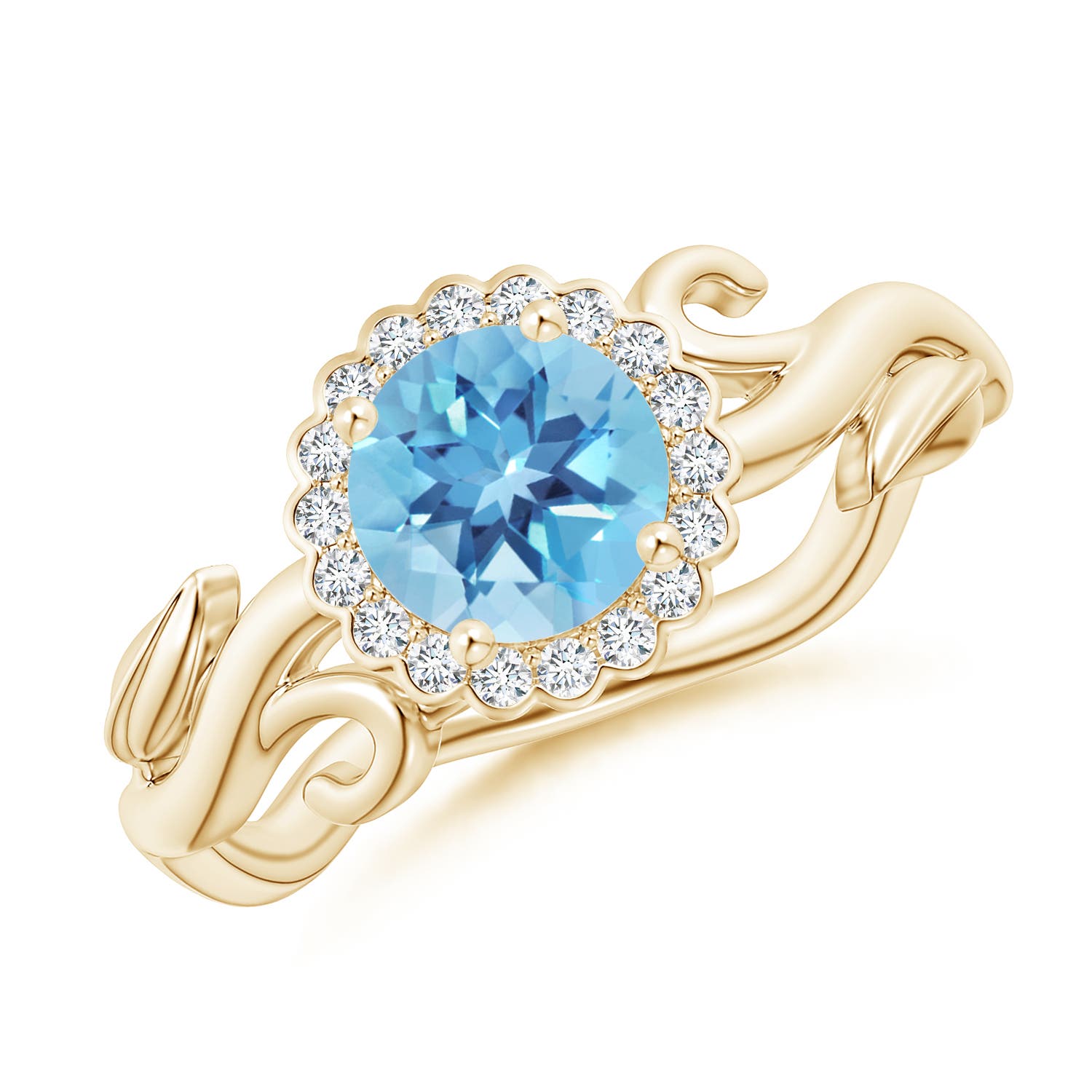 A - Swiss Blue Topaz / 1.17 CT / 14 KT Yellow Gold