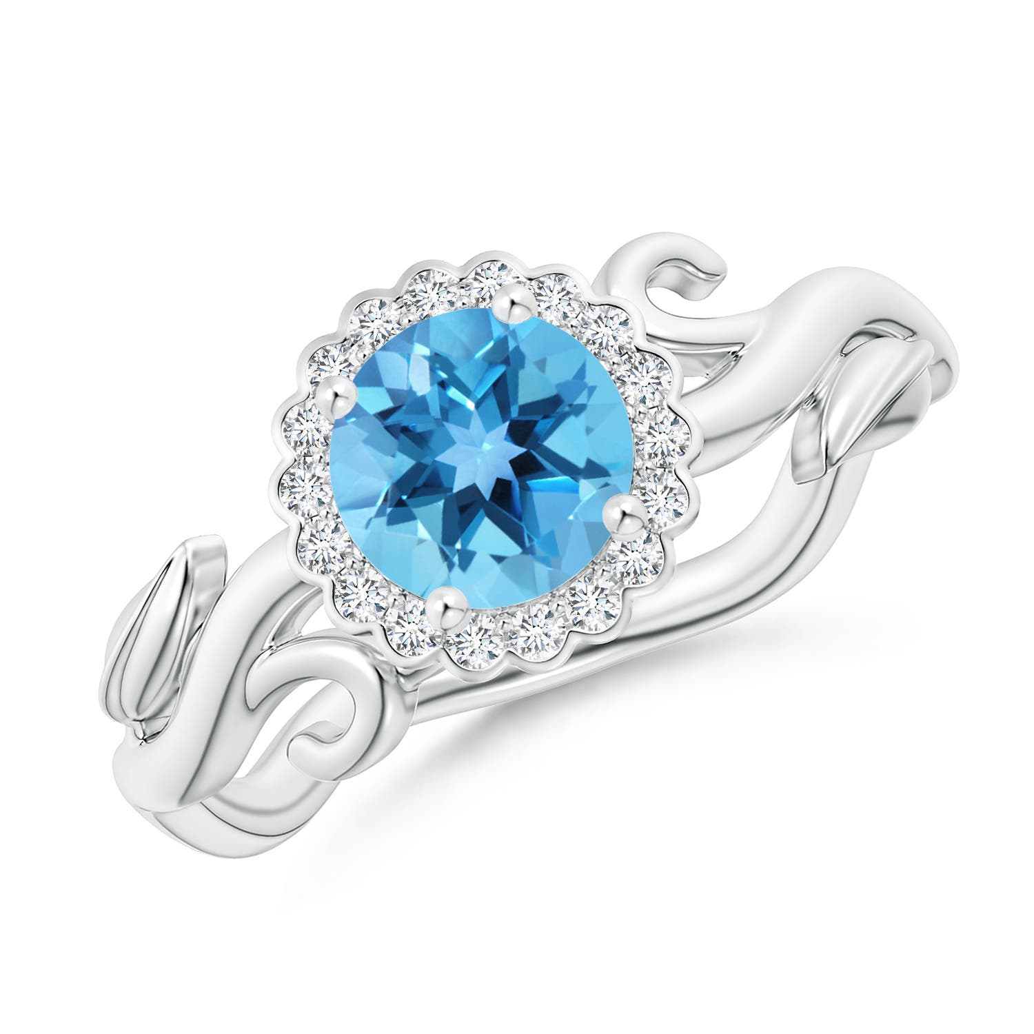 AA - Swiss Blue Topaz / 1.17 CT / 14 KT White Gold