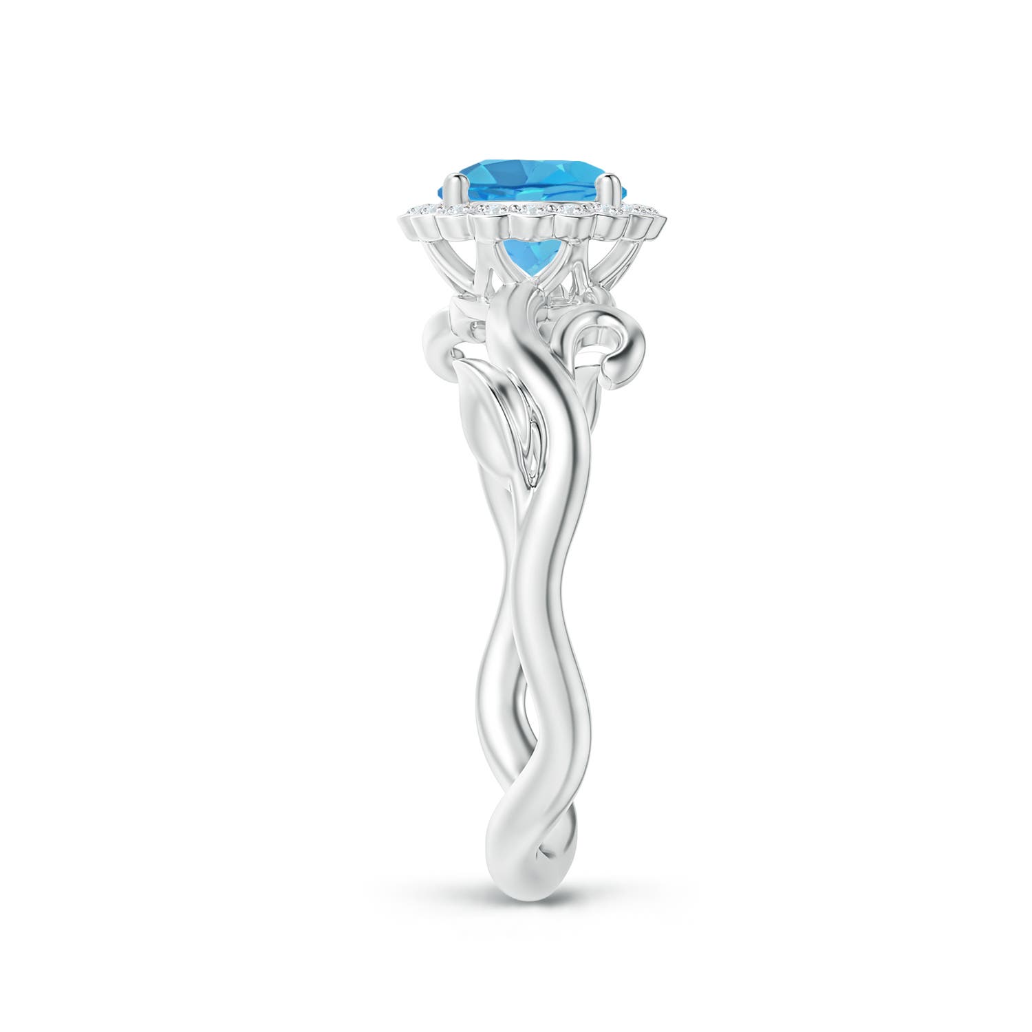 AA - Swiss Blue Topaz / 1.17 CT / 14 KT White Gold