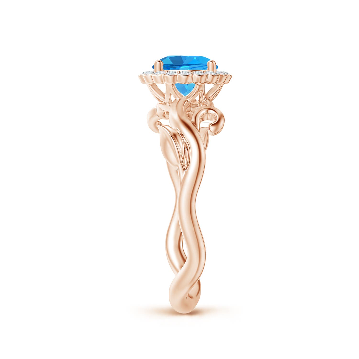 AAAA - Swiss Blue Topaz / 1.17 CT / 14 KT Rose Gold