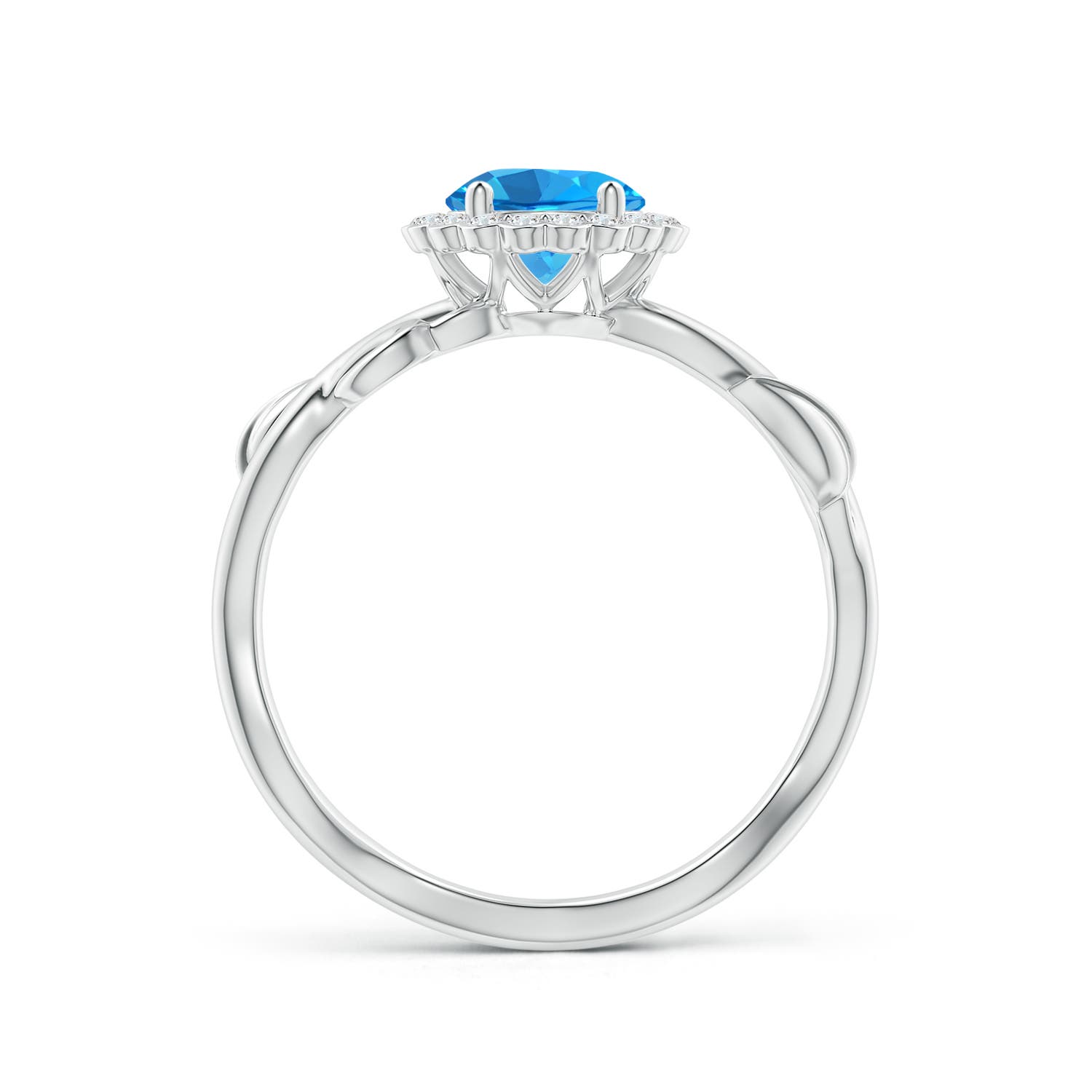 AAAA - Swiss Blue Topaz / 1.17 CT / 14 KT White Gold