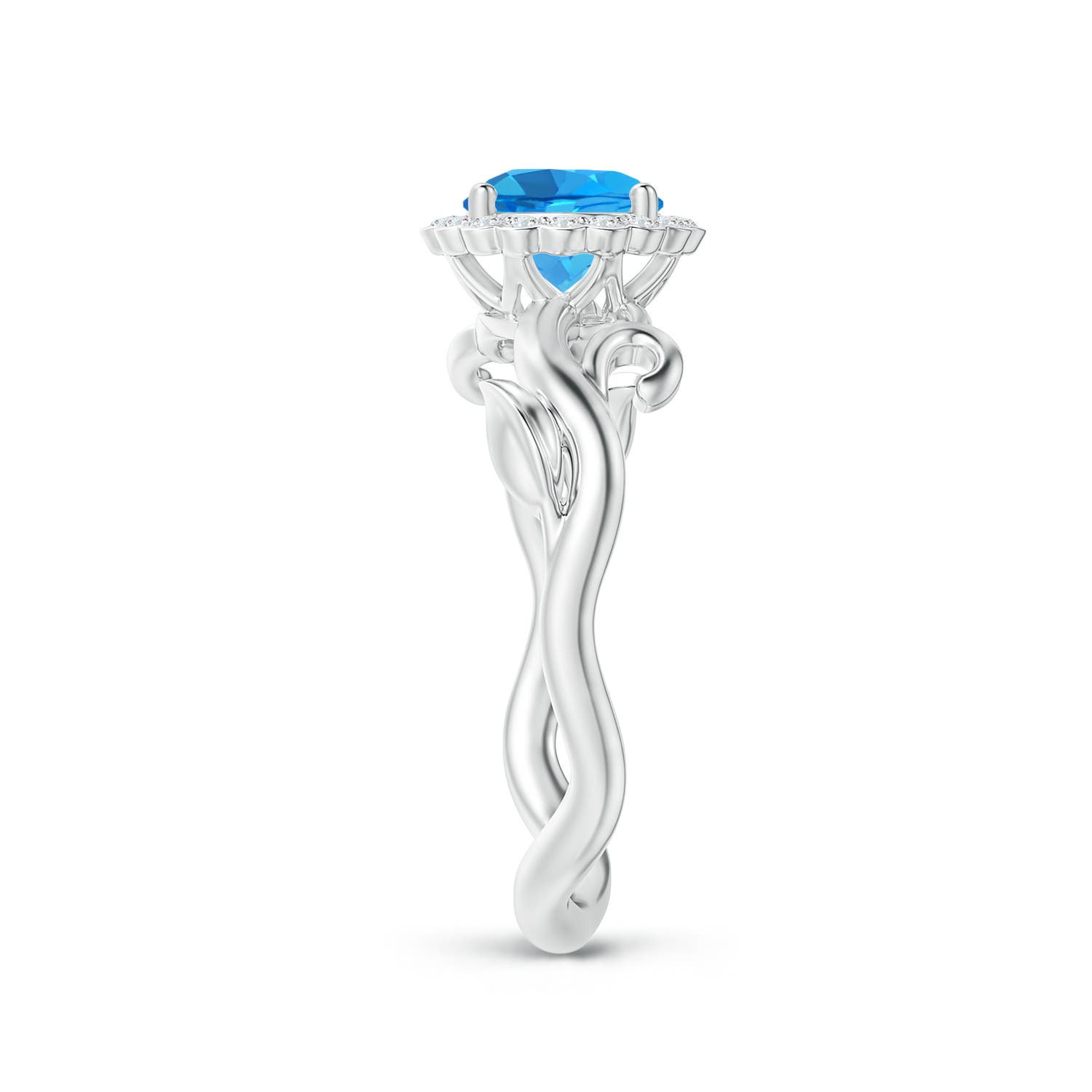 AAAA - Swiss Blue Topaz / 1.17 CT / 14 KT White Gold