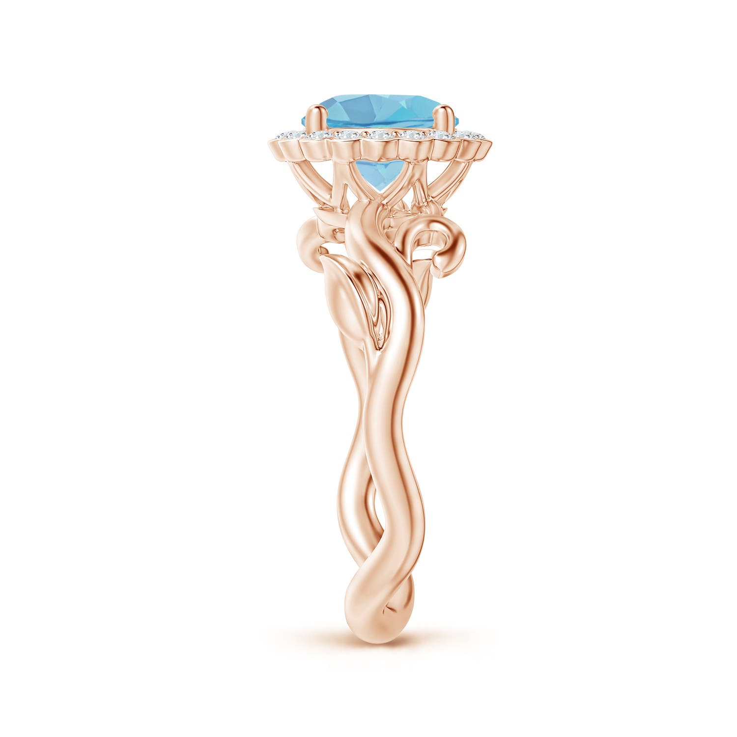 A - Swiss Blue Topaz / 1.91 CT / 14 KT Rose Gold