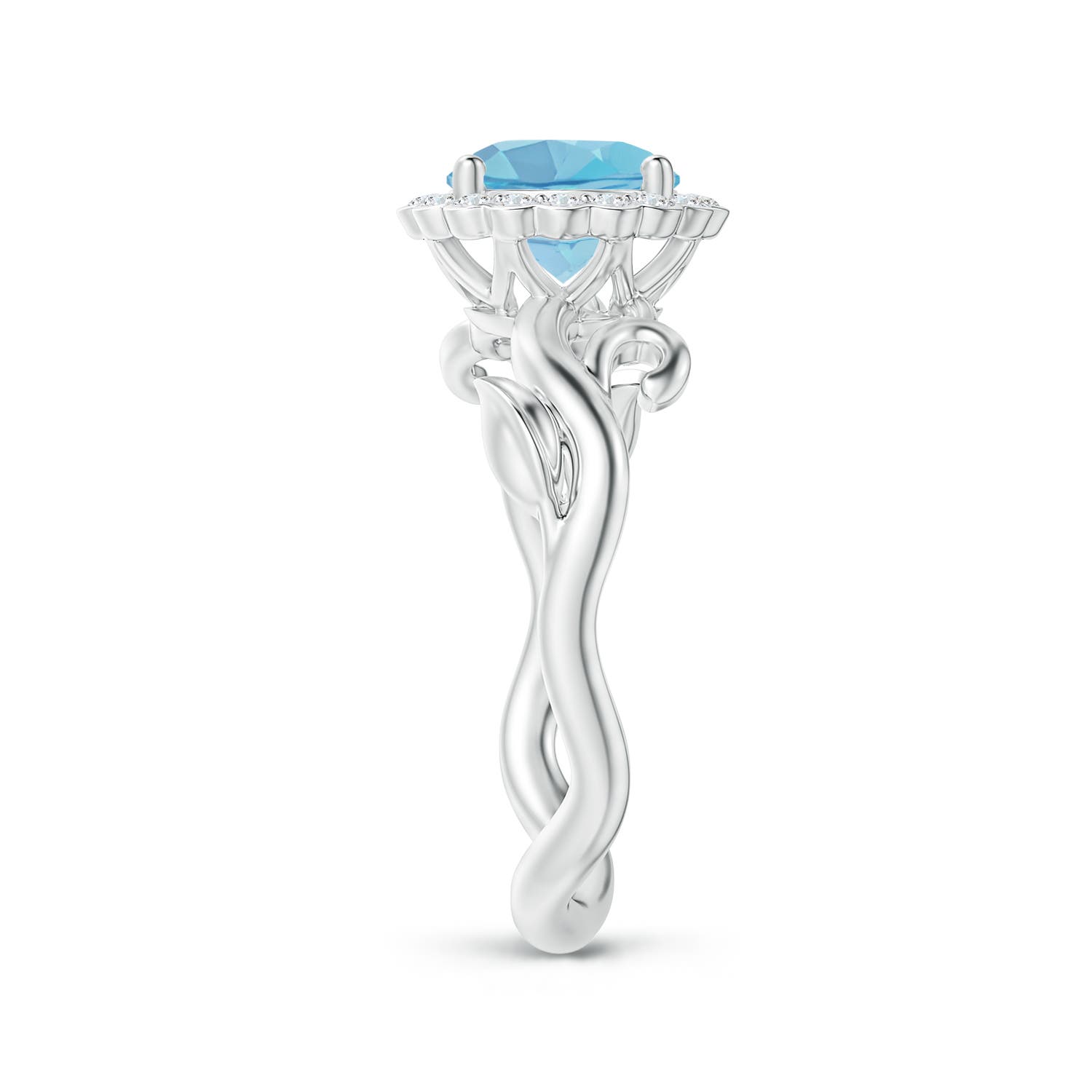 A - Swiss Blue Topaz / 1.91 CT / 14 KT White Gold