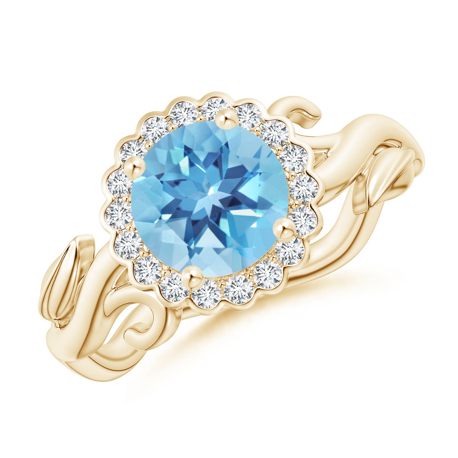 A - Swiss Blue Topaz / 1.91 CT / 14 KT Yellow Gold