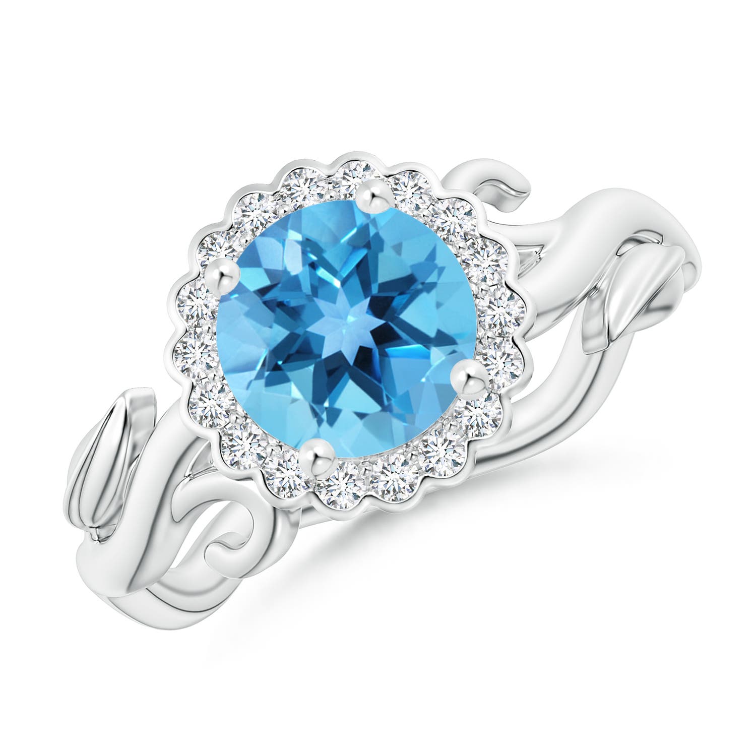 AA - Swiss Blue Topaz / 1.91 CT / 14 KT White Gold