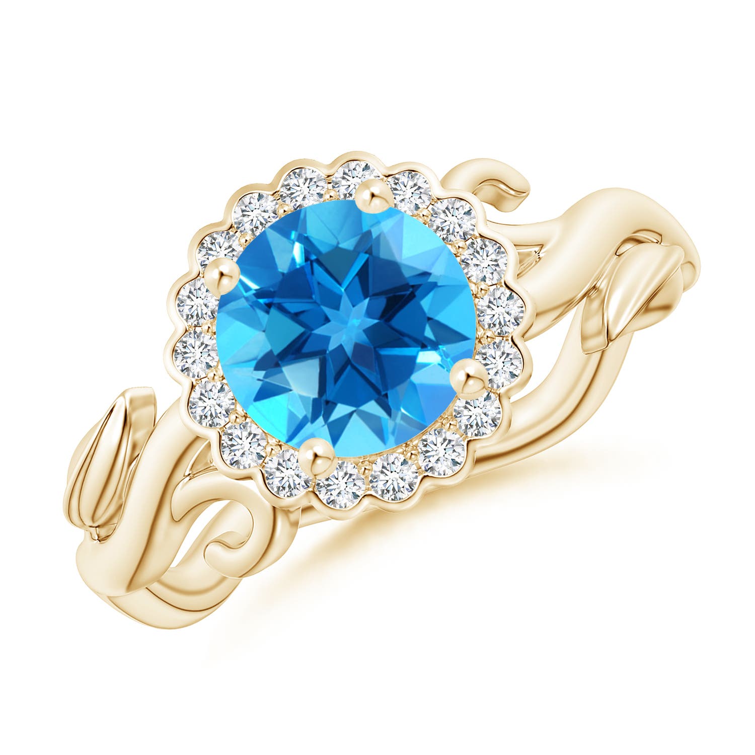 AAAA - Swiss Blue Topaz / 1.91 CT / 14 KT Yellow Gold