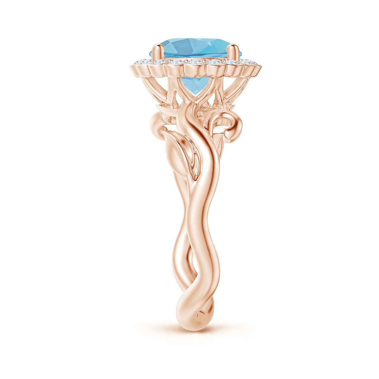 A - Swiss Blue Topaz / 2.85 CT / 14 KT Rose Gold