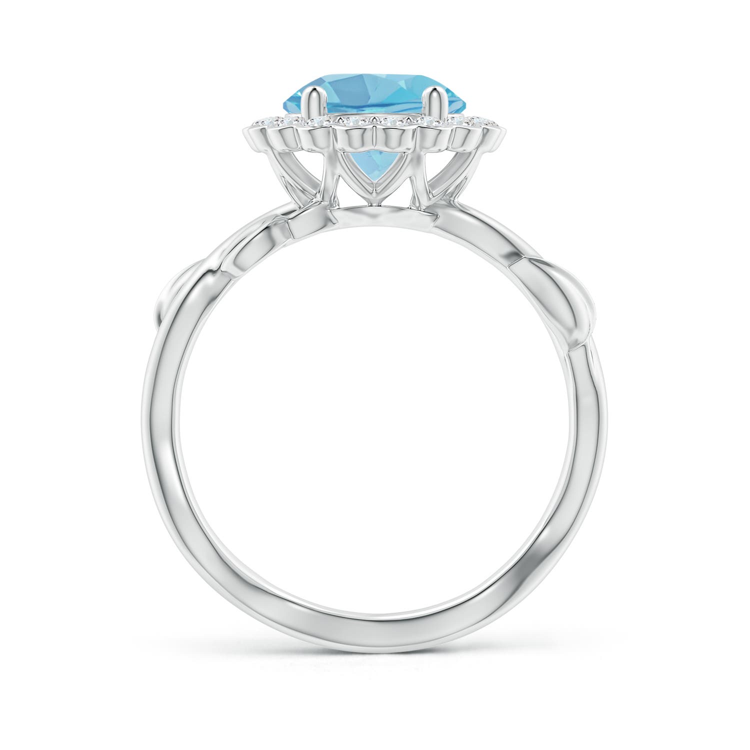 A - Swiss Blue Topaz / 2.85 CT / 14 KT White Gold