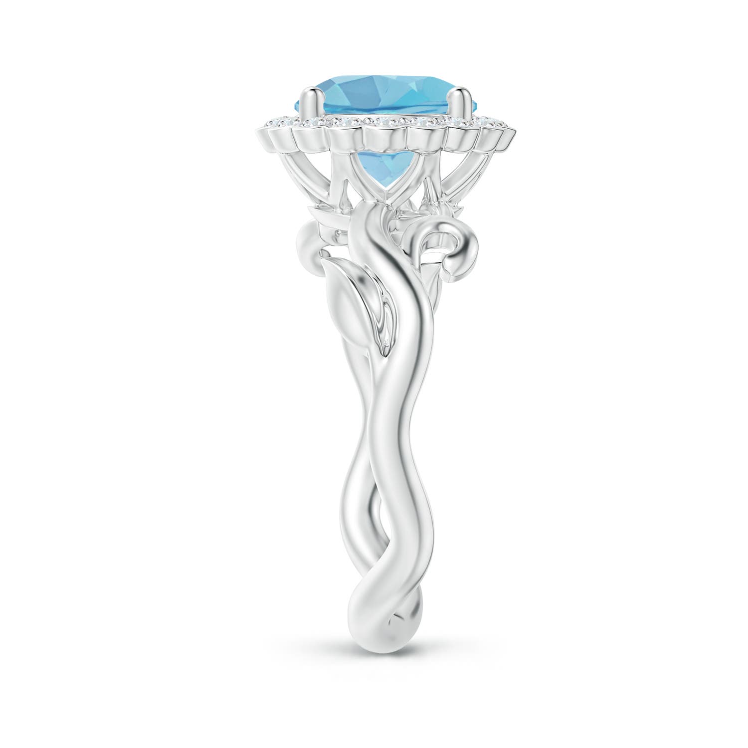 A - Swiss Blue Topaz / 2.85 CT / 14 KT White Gold