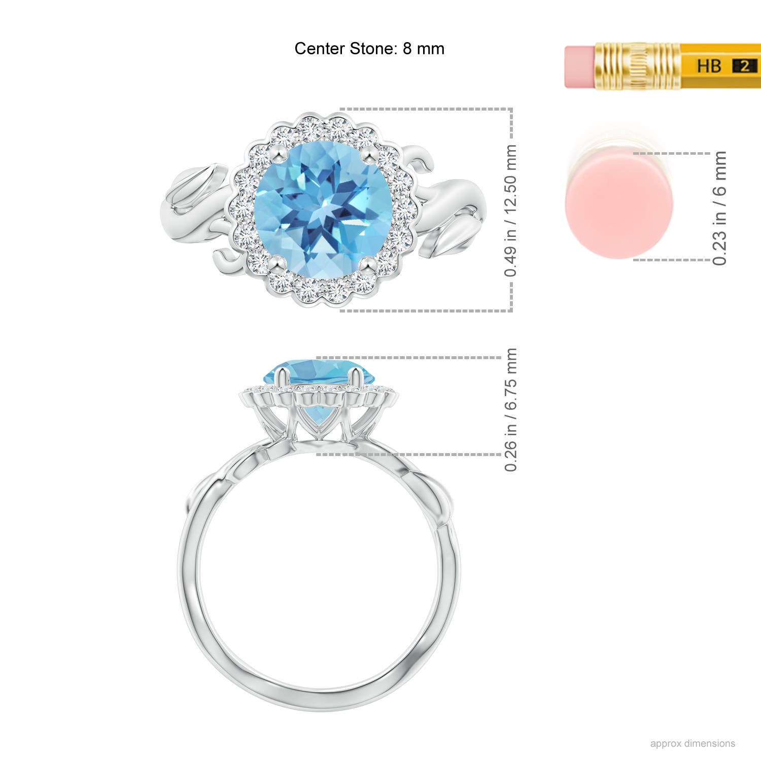 A - Swiss Blue Topaz / 2.85 CT / 14 KT White Gold