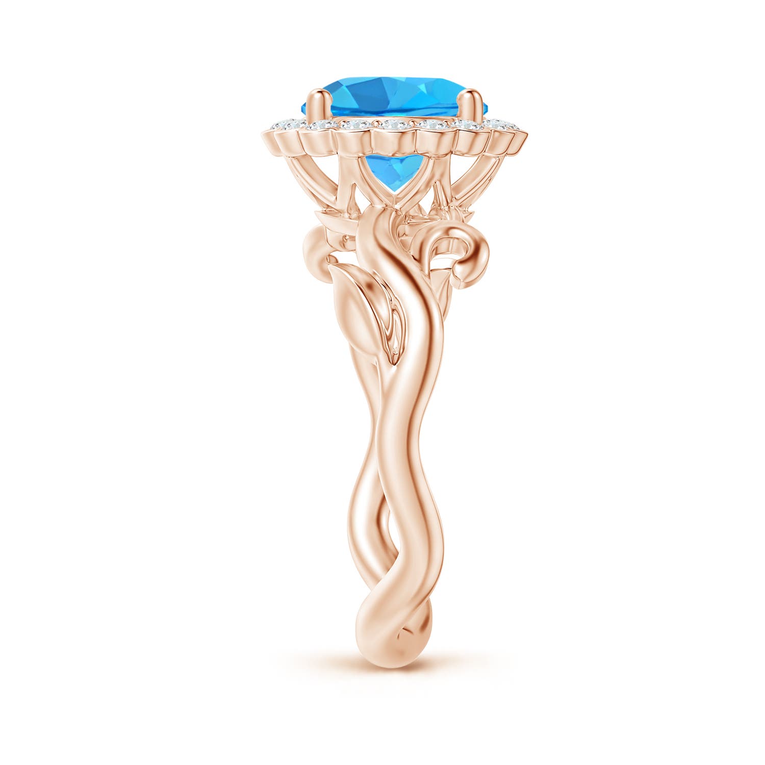 AAA - Swiss Blue Topaz / 2.85 CT / 14 KT Rose Gold