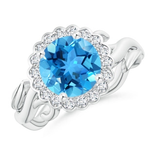 Round AAA Swiss Blue Topaz