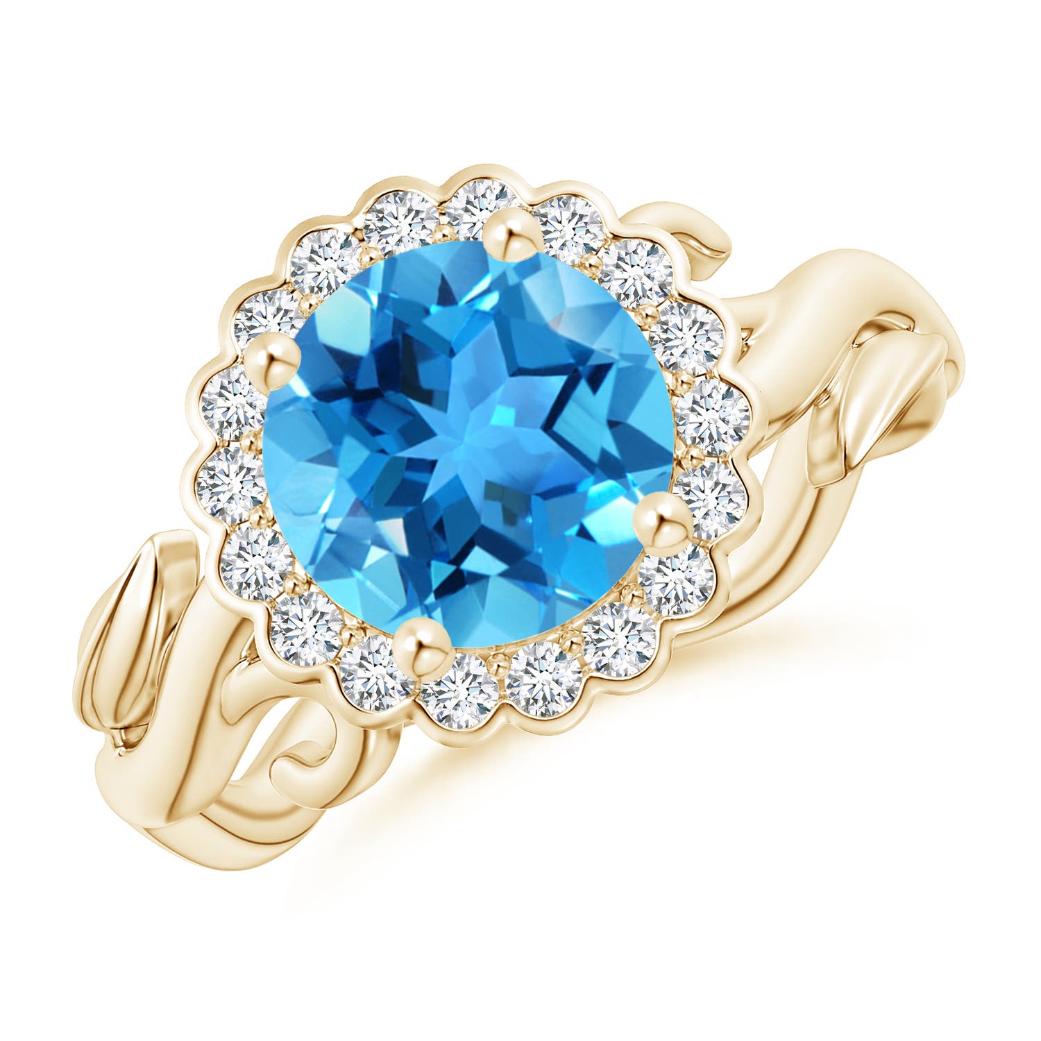 AAA - Swiss Blue Topaz / 2.85 CT / 14 KT Yellow Gold