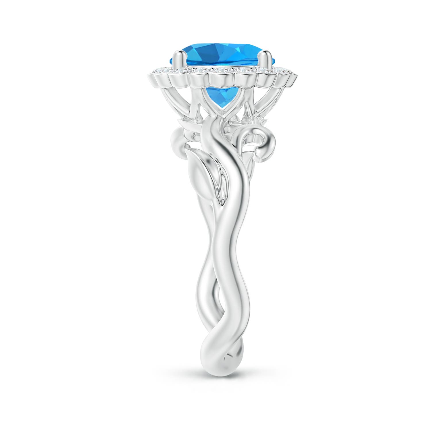 AAAA - Swiss Blue Topaz / 2.85 CT / 14 KT White Gold