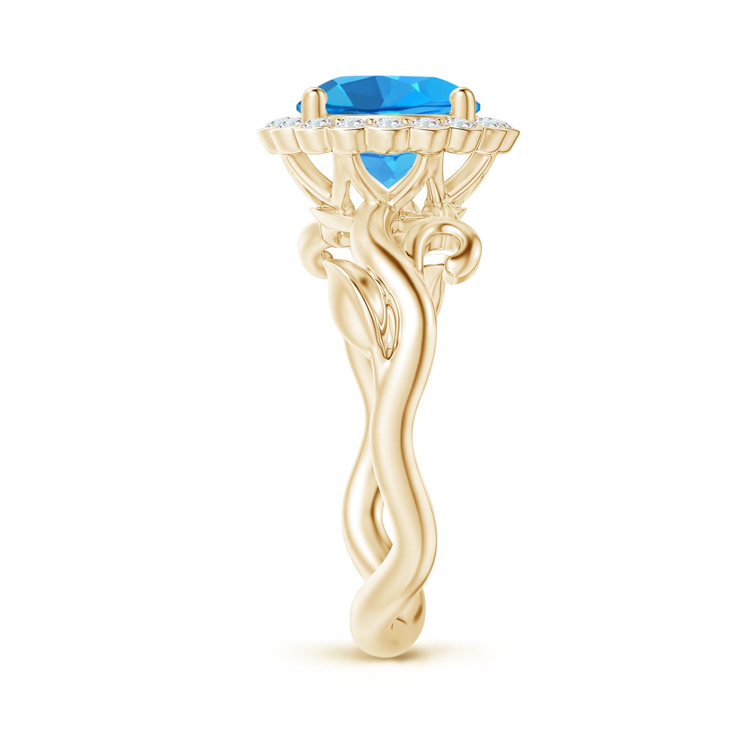 AAAA - Swiss Blue Topaz / 2.85 CT / 14 KT Yellow Gold