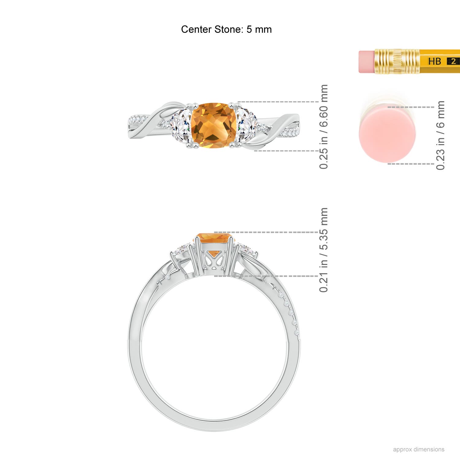 A - Citrine / 0.98 CT / 14 KT White Gold