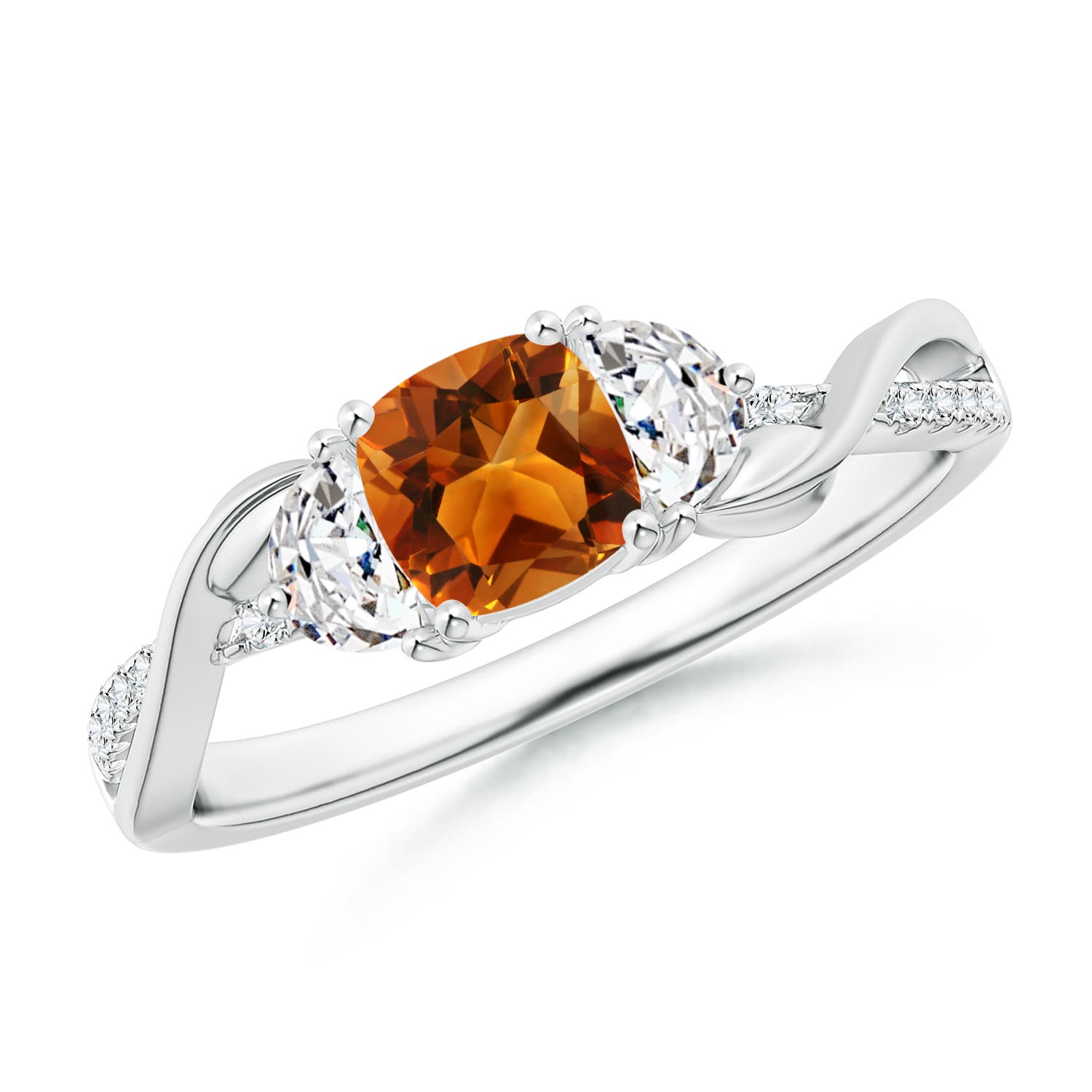 AAAA - Citrine / 0.98 CT / 14 KT White Gold